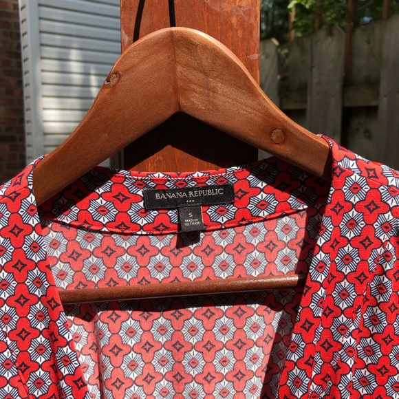 ‘Banana Republic’ Orange Printed Wrap Dress - Picture 3 of 3